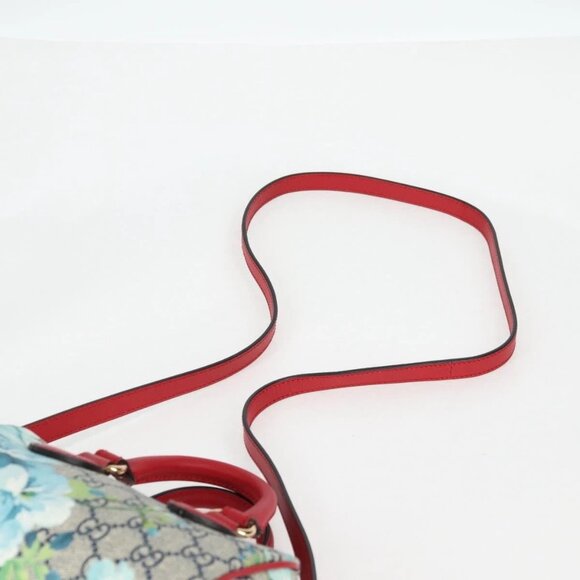 GUCCI GG Supreme Blooms Boston Bag PVC Outlet 2way Red Gold - Picture 9 of 15